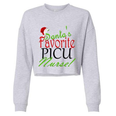 Santas Favorite Nurse Gift Cropped Pullover Crew