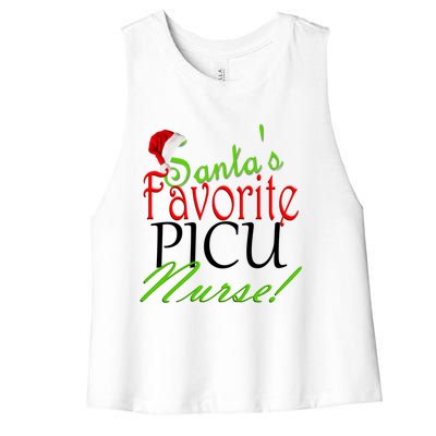 Santas Favorite Nurse Gift Women's Racerback Cropped Tank