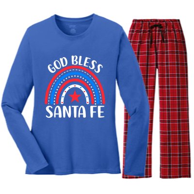 Santa Fe New Mexico Funny Gift I Love Santa Fe Usa Gift Women's Long Sleeve Flannel Pajama Set 