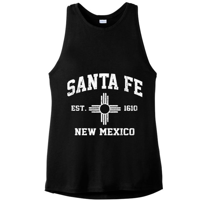 Santa Fe New Mexico NM Vintage State Athletic Style Ladies PosiCharge Tri-Blend Wicking Tank