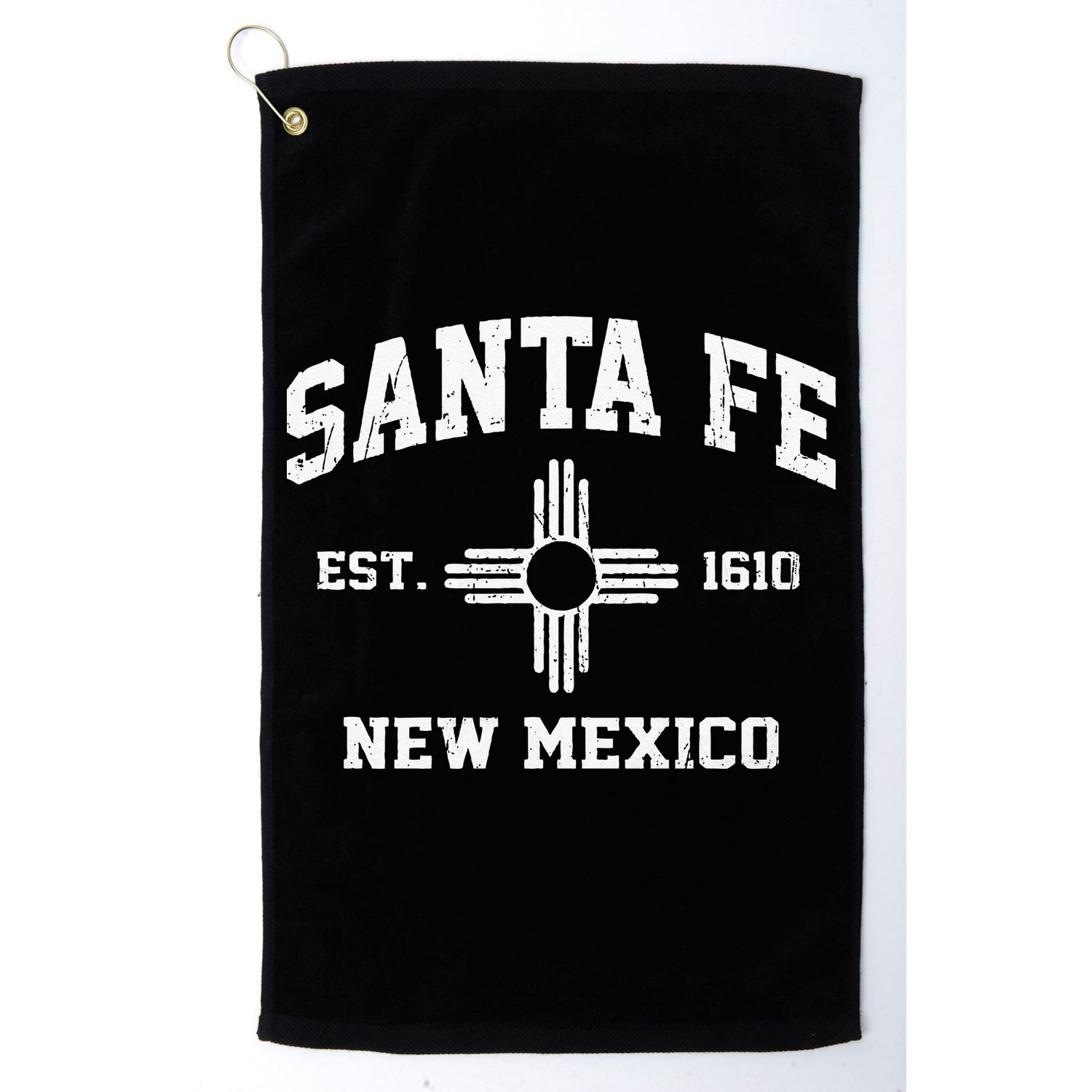 Santa Fe New Mexico NM Vintage State Athletic Style Golf Towel