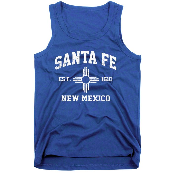 Santa Fe New Mexico NM Vintage State Athletic Style Tank Top