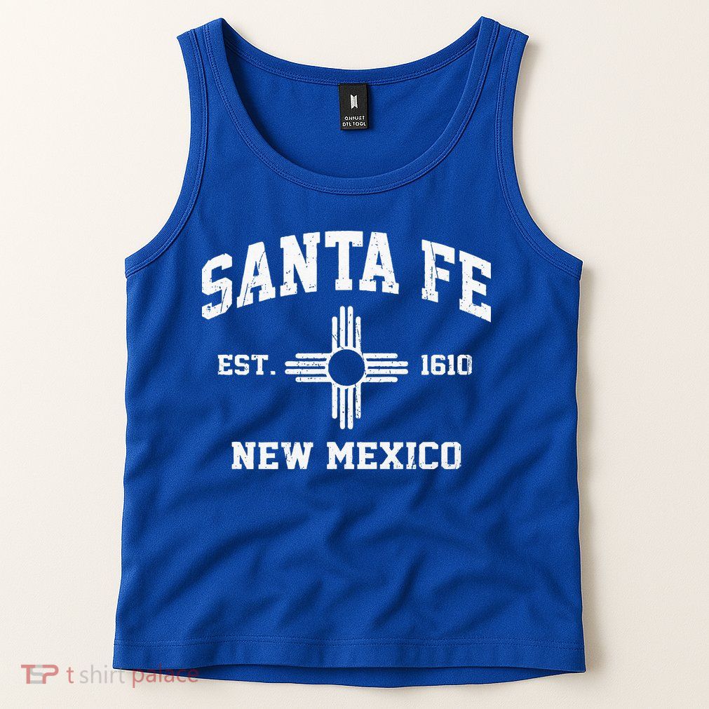 Santa Fe New Mexico NM Vintage State Athletic Style Tank Top