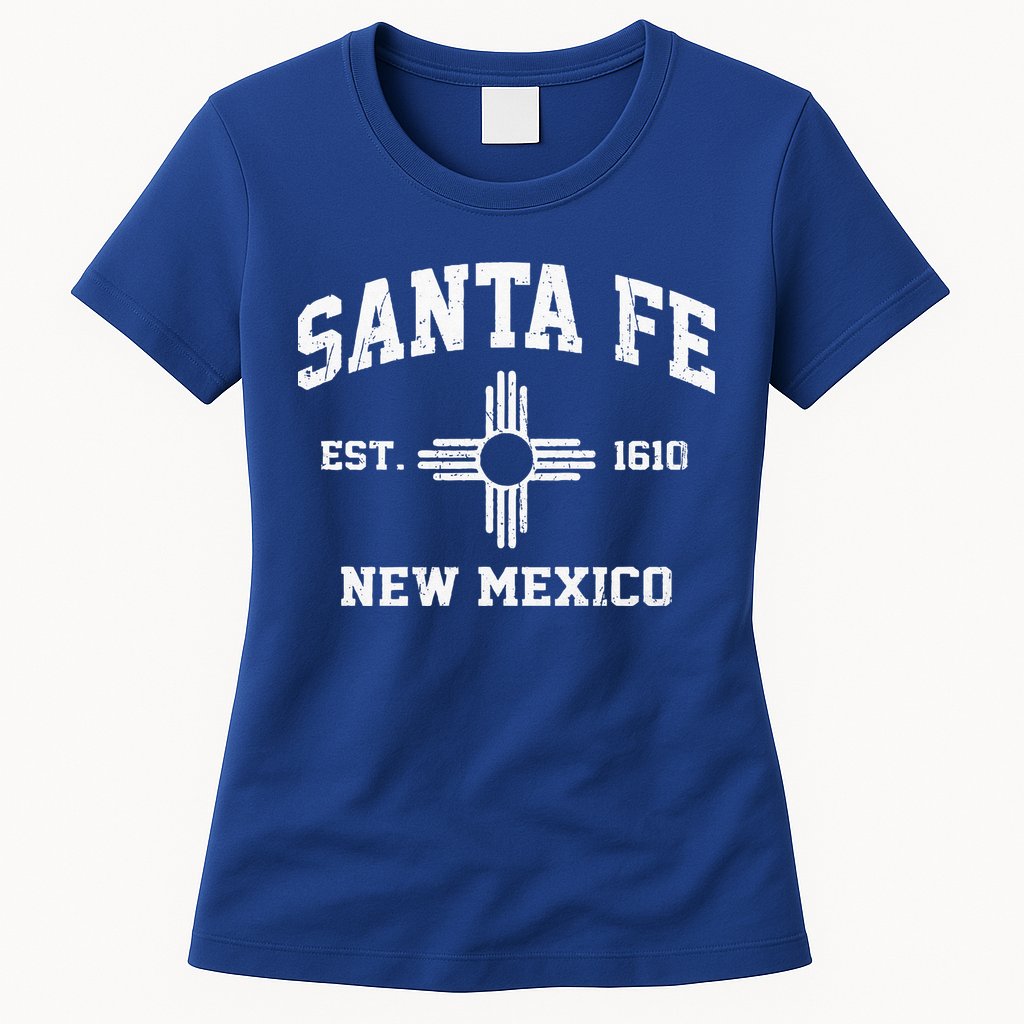 Santa Fe New Mexico NM Vintage State Athletic Style Womens T-Shirt