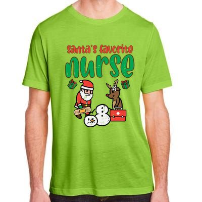 Santas Favorite Nurse Christmas Xmas Nursing Scrub Top Gift Adult ChromaSoft Performance T-Shirt