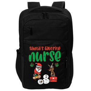 Santas Favorite Nurse Christmas Xmas Nursing Scrub Top Gift Impact Tech Backpack