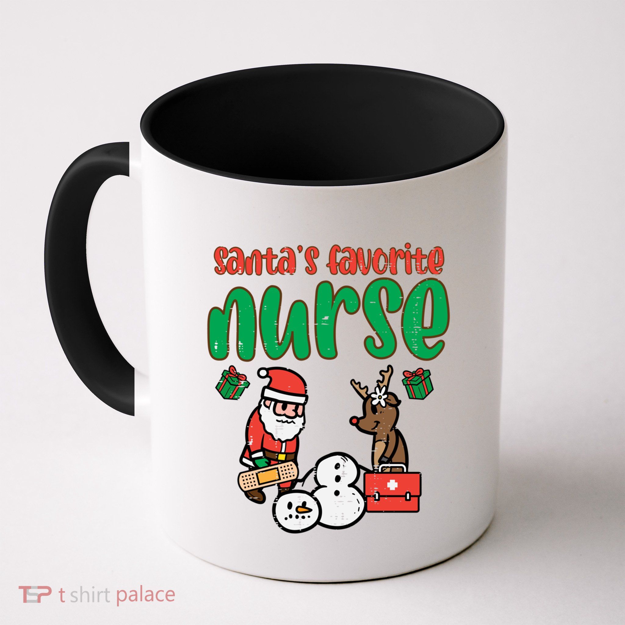 Santas Favorite Nurse Christmas Xmas Nursing Scrub Top Gift Mug