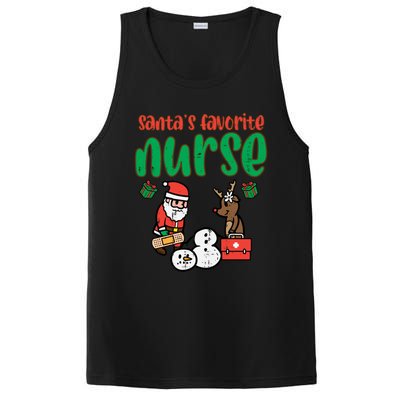 Santas Favorite Nurse Christmas Xmas Nursing Scrub Top Gift PosiCharge Competitor Tank