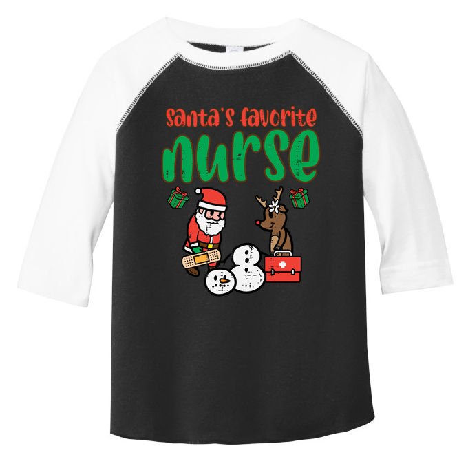Santas Favorite Nurse Christmas Xmas Nursing Scrub Top Gift Toddler Fine Jersey T-Shirt