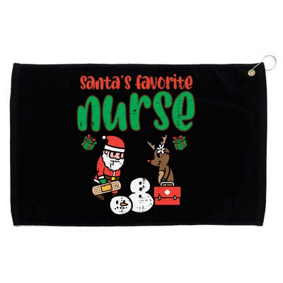 Santas Favorite Nurse Christmas Xmas Nursing Scrub Top Gift Grommeted Golf Towel