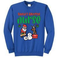 Santas Favorite Nurse Christmas Xmas Nursing Scrub Top Gift Sweatshirt