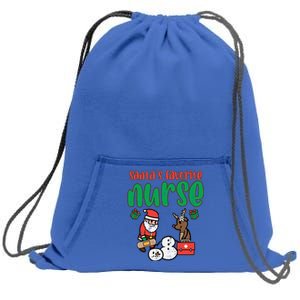 Santas Favorite Nurse Christmas Xmas Nursing Scrub Top Gift Sweatshirt Cinch Pack Bag