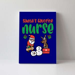 Santas Favorite Nurse Christmas Xmas Nursing Scrub Top Gift Canvas