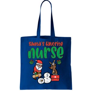 Santas Favorite Nurse Christmas Xmas Nursing Scrub Top Gift Tote Bag