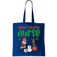 Santas Favorite Nurse Christmas Xmas Nursing Scrub Top Gift Tote Bag