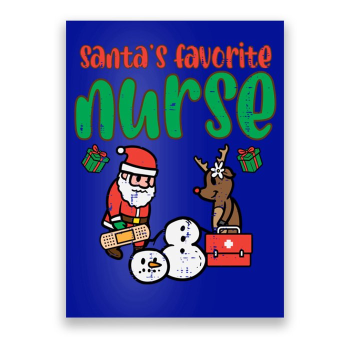 Santas Favorite Nurse Christmas Xmas Nursing Scrub Top Gift Poster