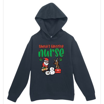 Santas Favorite Nurse Christmas Xmas Nursing Scrub Top Gift Urban Pullover Hoodie