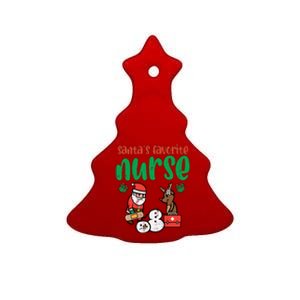 Santas Favorite Nurse Christmas Xmas Nursing Scrub Top Gift Ceramic Tree Ornament