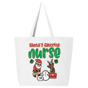 Santas Favorite Nurse Christmas Xmas Nursing Scrub Top Gift 25L Jumbo Tote