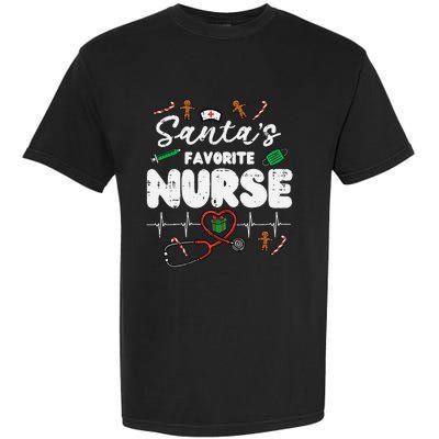 Santas Favorite Nurse Christmas Xmas Nursing Garment-Dyed Heavyweight T-Shirt