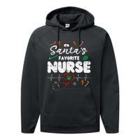 Santas Favorite Nurse Christmas Xmas Nursing Performance Fleece Hoodie