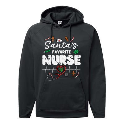 Santas Favorite Nurse Christmas Xmas Nursing Performance Fleece Hoodie