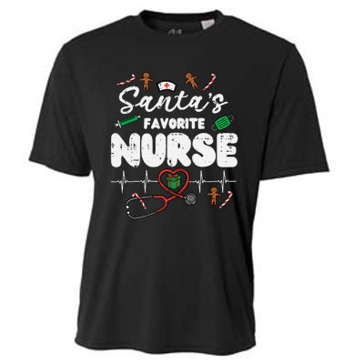 Santas Favorite Nurse Christmas Xmas Nursing Cooling Performance Crew T-Shirt