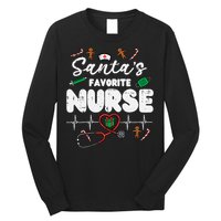 Santas Favorite Nurse Christmas Xmas Nursing Long Sleeve Shirt