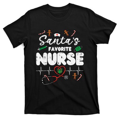 Santas Favorite Nurse Christmas Xmas Nursing T-Shirt