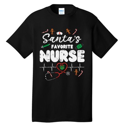 Santas Favorite Nurse Christmas Xmas Nursing Tall T-Shirt