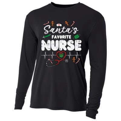 Santas Favorite Nurse Christmas Xmas Nursing Cooling Performance Long Sleeve Crew