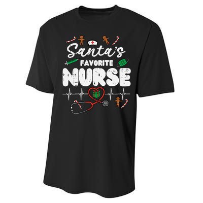 Santas Favorite Nurse Christmas Xmas Nursing Performance Sprint T-Shirt