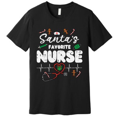 Santas Favorite Nurse Christmas Xmas Nursing Premium T-Shirt