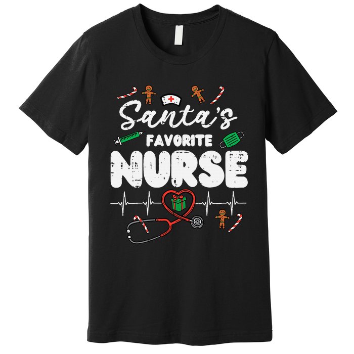 Santas Favorite Nurse Christmas Xmas Nursing Premium T-Shirt