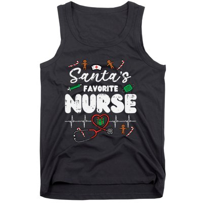 Santas Favorite Nurse Christmas Xmas Nursing Tank Top