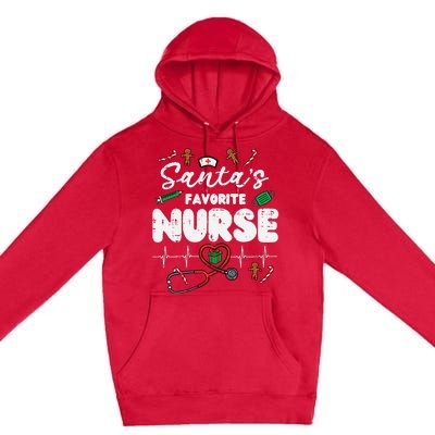 Santas Favorite Nurse Christmas Xmas Nursing Premium Pullover Hoodie