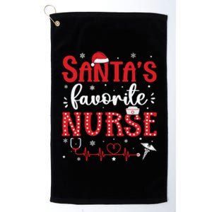 Santas Favorite Nurse Christmas Xmas Nursing Scrub Top Cool Gift Platinum Collection Golf Towel