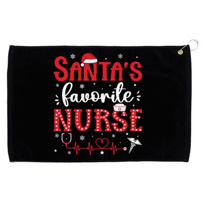 Santas Favorite Nurse Christmas Xmas Nursing Scrub Top Cool Gift Grommeted Golf Towel