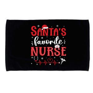 Santas Favorite Nurse Christmas Xmas Nursing Scrub Top Cool Gift Microfiber Hand Towel