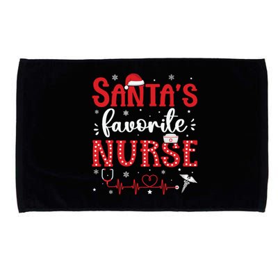 Santas Favorite Nurse Christmas Xmas Nursing Scrub Top Cool Gift Microfiber Hand Towel