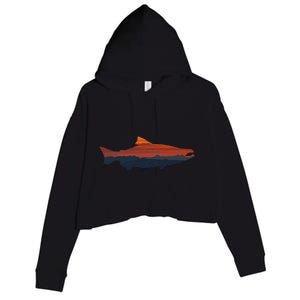 Salmon Fishing Nature Outdoor Hiking Camping Fisherman Gift Crop Fleece Hoodie