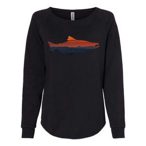 Salmon Fishing Nature Outdoor Hiking Camping Fisherman Gift Womens California Wash Sweatshirt