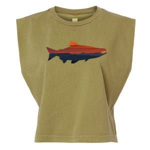 Salmon Fishing Nature Outdoor Hiking Camping Fisherman Gift Garment-Dyed Women's Muscle Tee