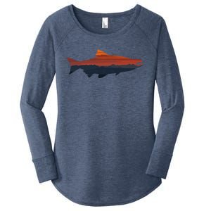 Salmon Fishing Nature Outdoor Hiking Camping Fisherman Gift Women's Perfect Tri Tunic Long Sleeve Shirt