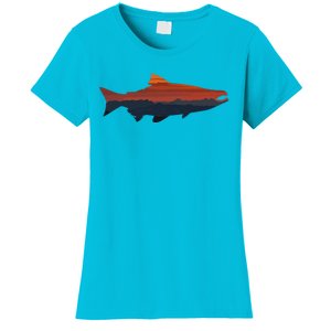 Salmon Fishing Nature Outdoor Hiking Camping Fisherman Gift Women's T-Shirt