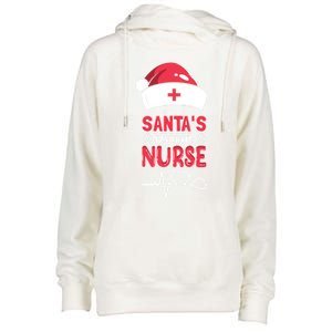 Santas Favorite Nurse Christmas Xmas Nursing Scrub Top Great Gift Womens Funnel Neck Pullover Hood