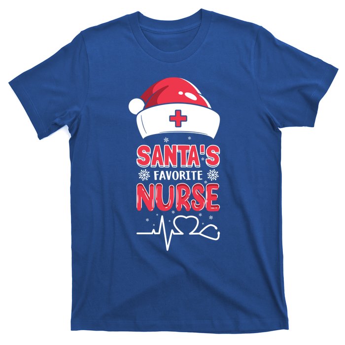 Santas Favorite Nurse Christmas Xmas Nursing Scrub Top Great Gift T-Shirt