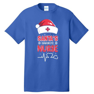 Santas Favorite Nurse Christmas Xmas Nursing Scrub Top Great Gift Tall T-Shirt