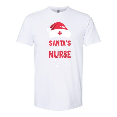 Santas Favorite Nurse Christmas Xmas Nursing Scrub Top Great Gift Softstyle® CVC T-Shirt