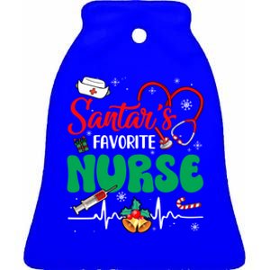 Santas Favorite Nurse Christmas Xmas Nursing Gift Ceramic Bell Ornament